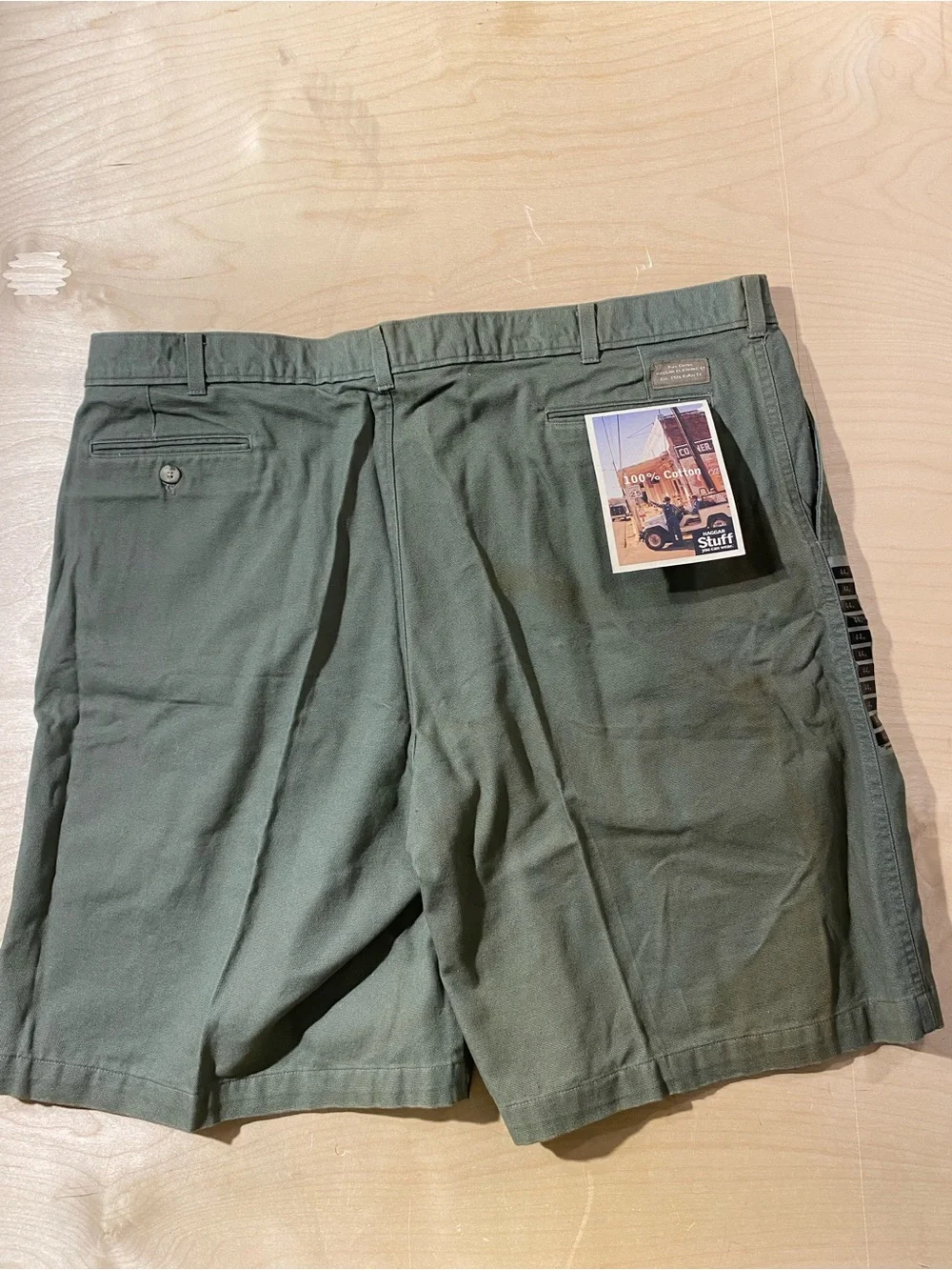 Haggar Men's Olive Green Pleated Casual Shorts 44 (SX)